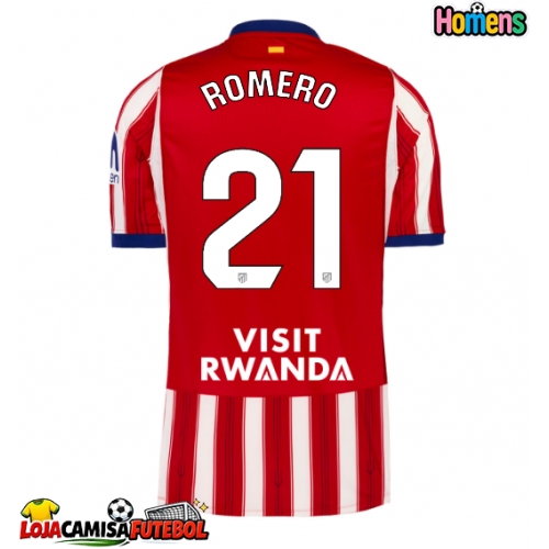 Camisa de Futebol Atletico Madrid Cristian Romero #21 Equipamento Principal 2026-27 Manga Curta